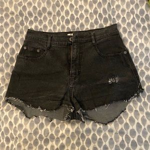 Black jean shorts
